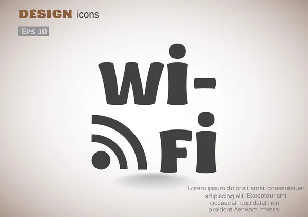 Wi-Fi napis z fale ikona — Wektor stockowy