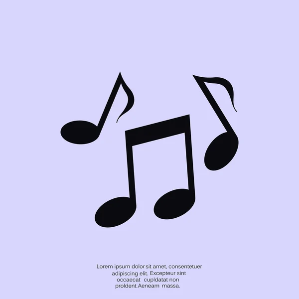 Music web icon with notes — Stock Vector