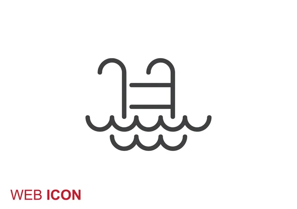 Drabina basen z falami ikona — Wektor stockowy