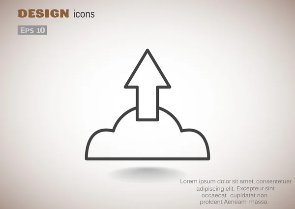 Símbolo de carga de archivos en nube — Archivo Imágenes Vectoriales