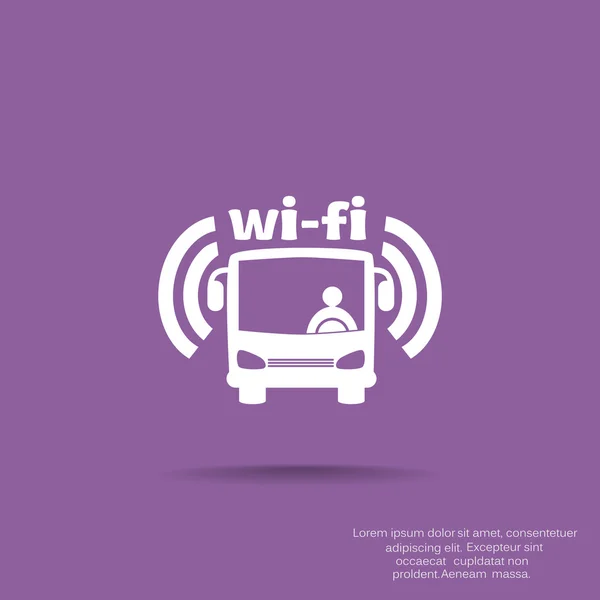 Wi-Fi i buss tecken — Stock vektor