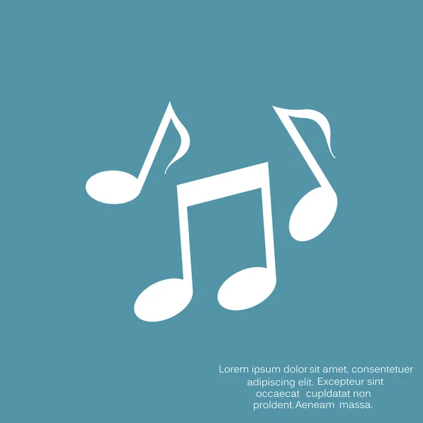 Icône web musicale avec notes — Image vectorielle