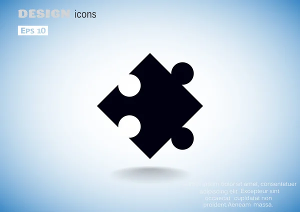 Puzzle elemento ícone web simples, ilustração vetor esboço — Vetor de Stock
