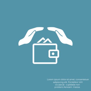 Eller web simgesi ile cüzdan