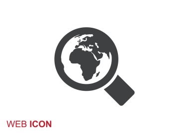 Arama kavramı objektif ve planet, vektör çizim ile