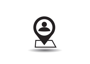 İnsan konum işaretçisi basit simgesine