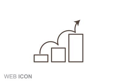 Grafik simgesi üzerinde Eğri ok