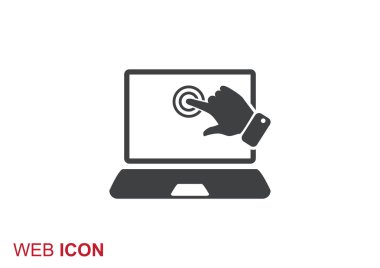 Dokunmatik ekranda dizüstü web simgesi