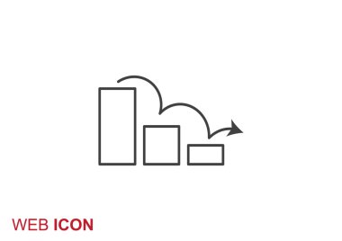 Grafik simgesi üzerinde Eğri ok