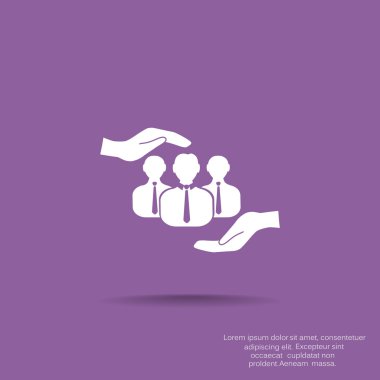 Grup insanlar ve eller simgesini