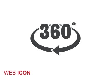 yuvarlak ok simgesi ile 360 degreece