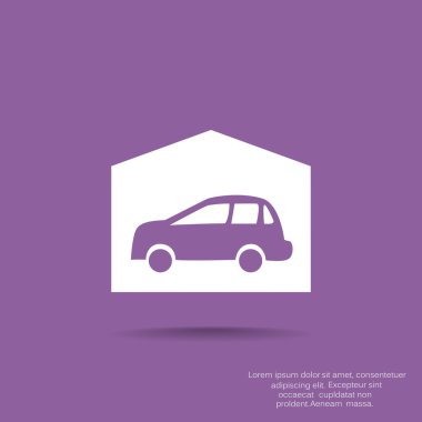 Garajda araba basit simgesiyle