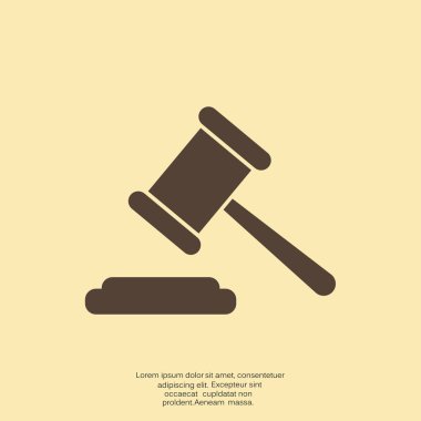 Açık artırma çekiç basit web simgesi, anahat vektör çizim