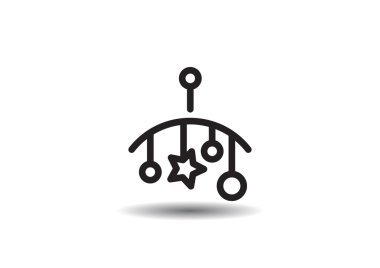 Bebek yatak atlıkarınca oyuncak yıldız ve topları, vektör çizim ile