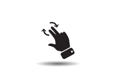 Dokunmatik ekran web simgesi, anahat basit vektör çizim