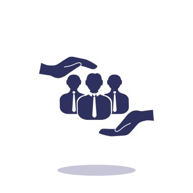 Grup insanlar ve eller simgesini