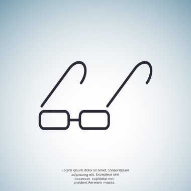 Basit dikdörtgen gözlük simgesi