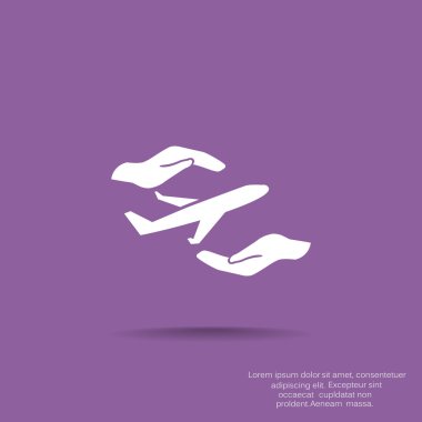 Uçak eller web simgesi