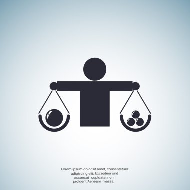 İnsan ölçekler basit web simgesi