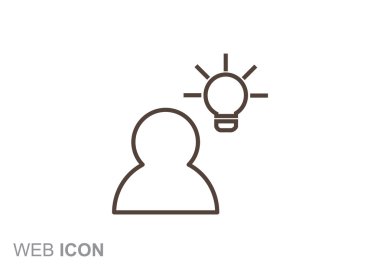İnsan ve ampul basit simgesi