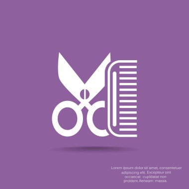 Tarak ve makas basit simgesi