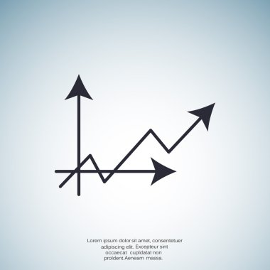 Yükselen grafik basit web simgesi