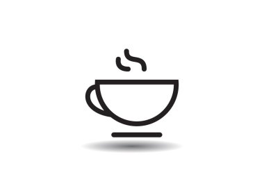 Sıcak bir içecek web simgesi, anahat vektör çizim fincan