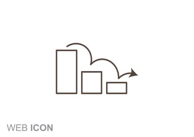 Grafik simgesi üzerinde Eğri ok