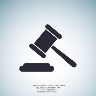 Açık artırma çekiç basit web simgesi, anahat vektör çizim