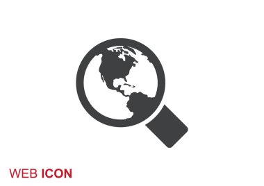 Arama kavramı objektif ve planet, vektör çizim ile