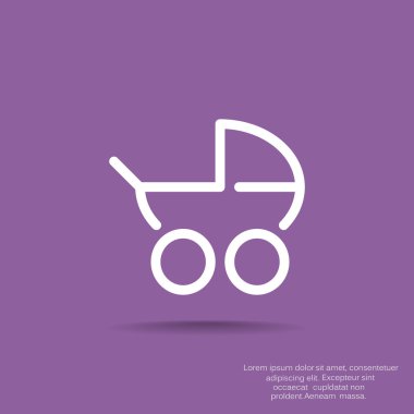 Basit bebek arabası anahat web simgesi