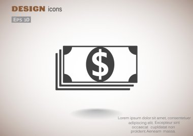 Dolar web simgesi yığını