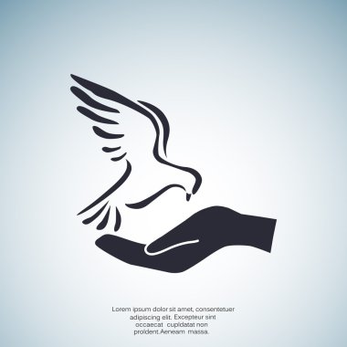 Güvercin el basit simgesi ile