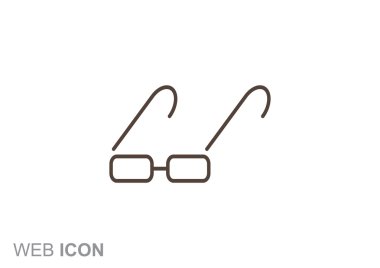 Basit dikdörtgen gözlük simgesi