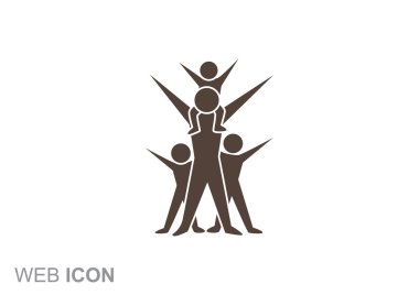 Mutlu aile kavramı web simgesi