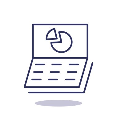 Basit laptop ile grafik ekran üzerinde