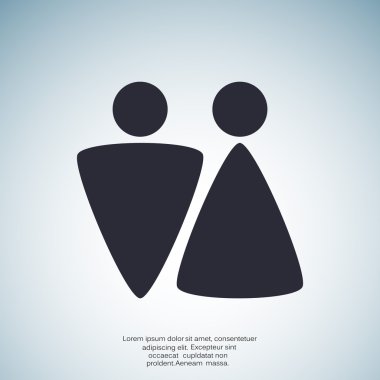 Cinsiyet işaretleri ile WC simgesi