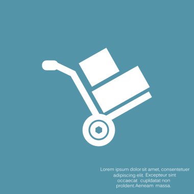 El arabası ile kutuları simge