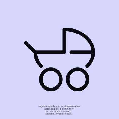 Basit bebek arabası anahat web simgesi