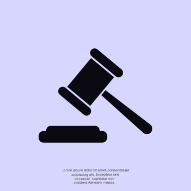 Açık artırma çekiç basit web simgesi, anahat vektör çizim