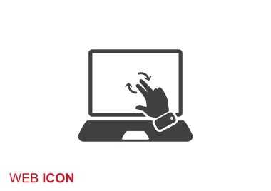 Dokunmatik ekranda dizüstü web simgesi