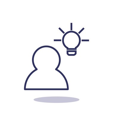 İnsan ve ampul basit simgesi