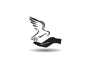 Güvercin el basit simgesi ile