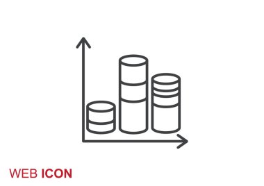 Sütunlar basit web simgesi, anahat vektör çizim grafik