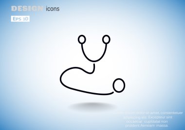 Stetoskop basit web simgesi