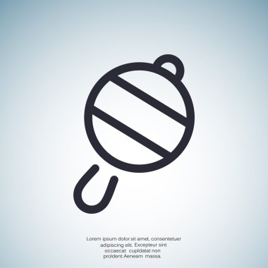 Icône de hochet de bébé simple, contour vector illustration