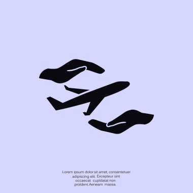 Uçak eller web simgesi