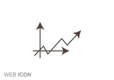 Yükselen grafik basit web simgesi