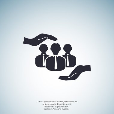 Grup insanlar ve eller simgesini