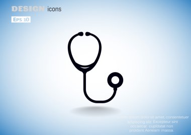 Stetoskop basit web simgesi